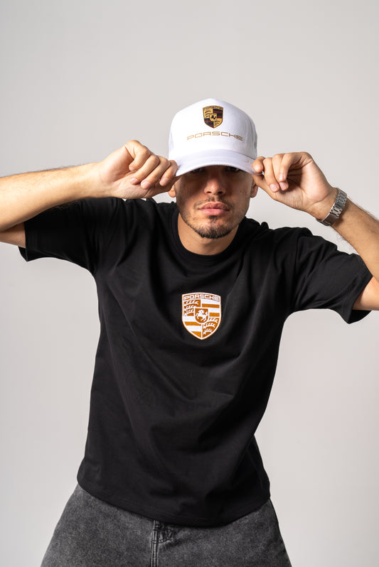 Porsche white  / black cap