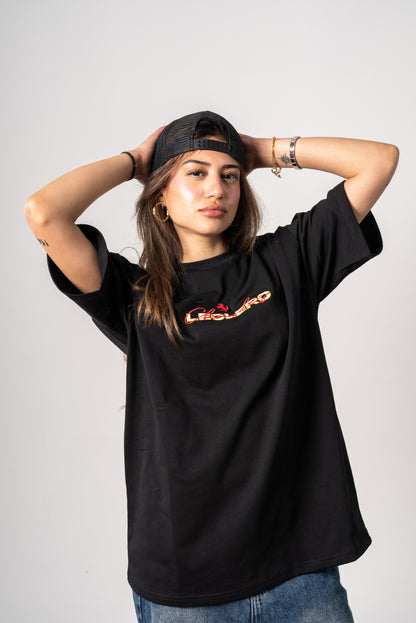 Ferrari scuderia embroidery Black tshirt oversize unisex