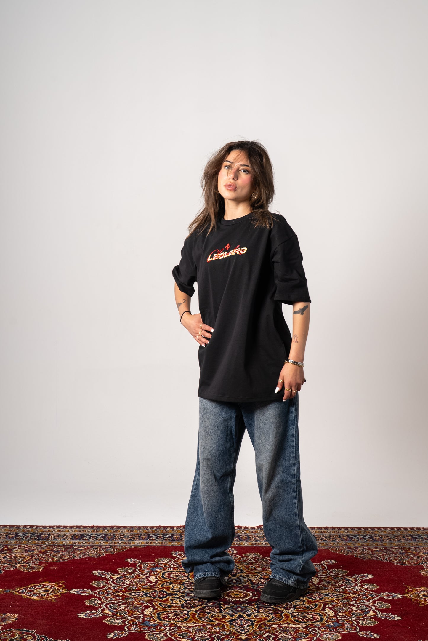 Ferrari scuderia embroidery Black tshirt oversize unisex