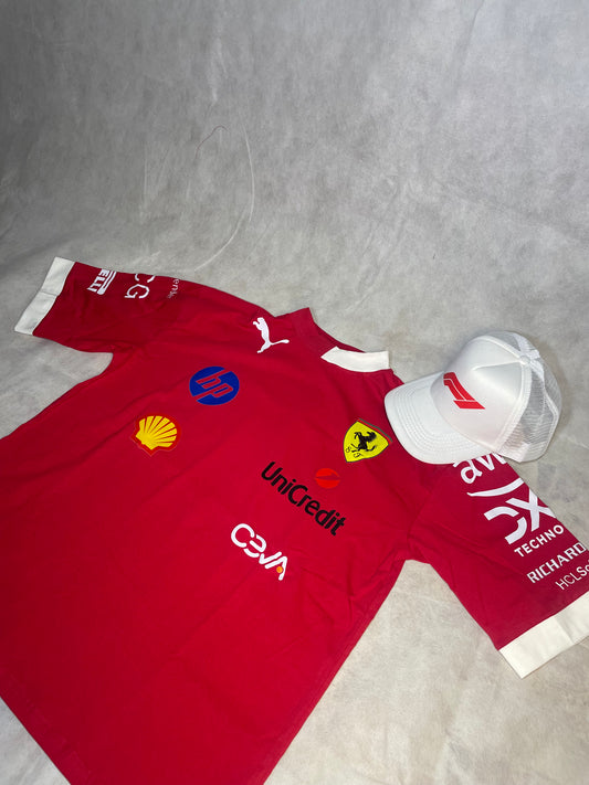 Ferrari F1 Team Set – T-Shirt & Cap Combo