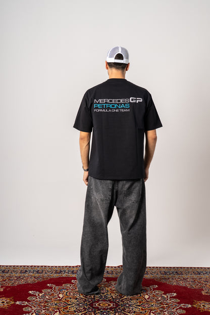 Mercedes embroidery black Petronas tshirt oversize