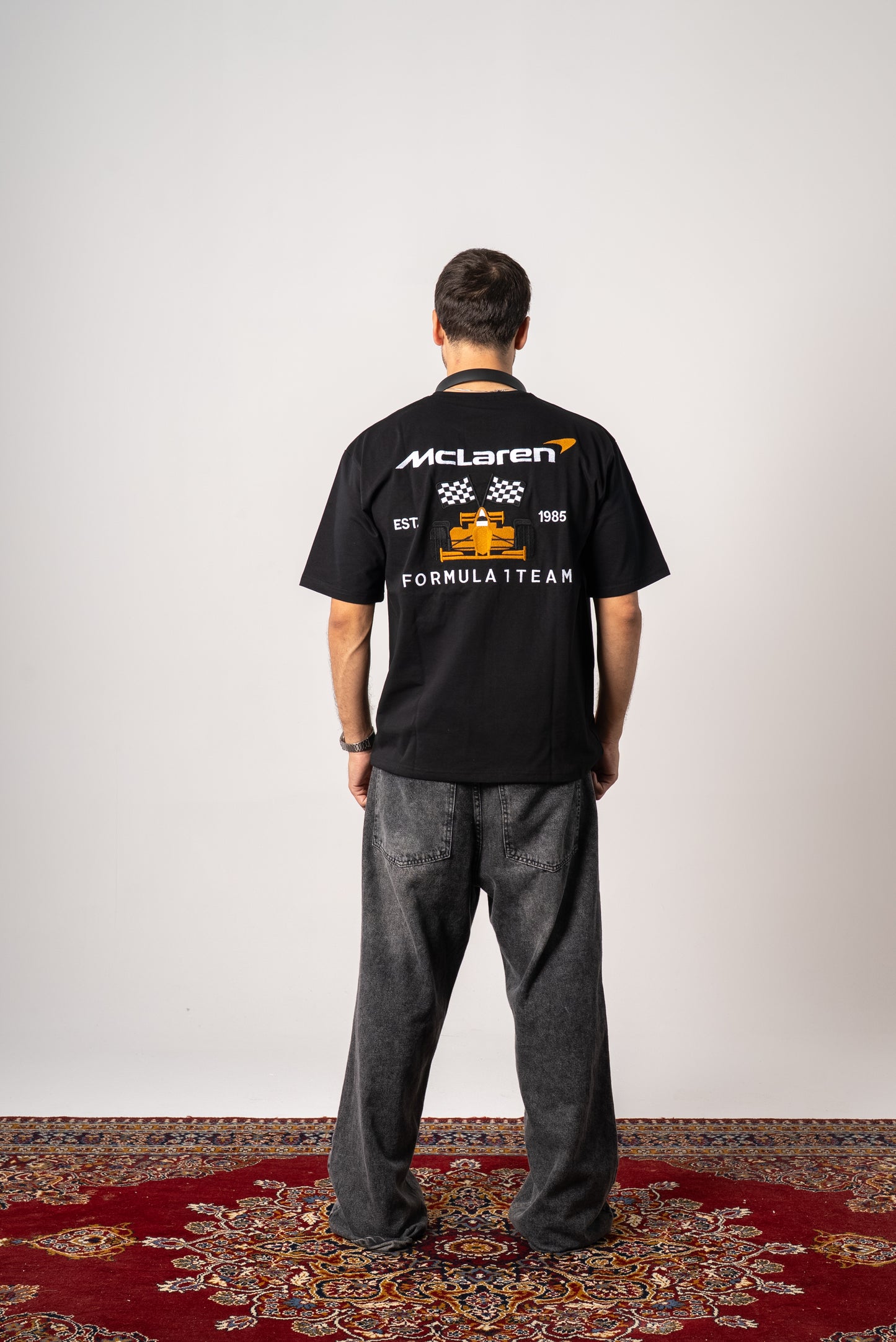 Mclaren Black embroidery Tshirt oversize