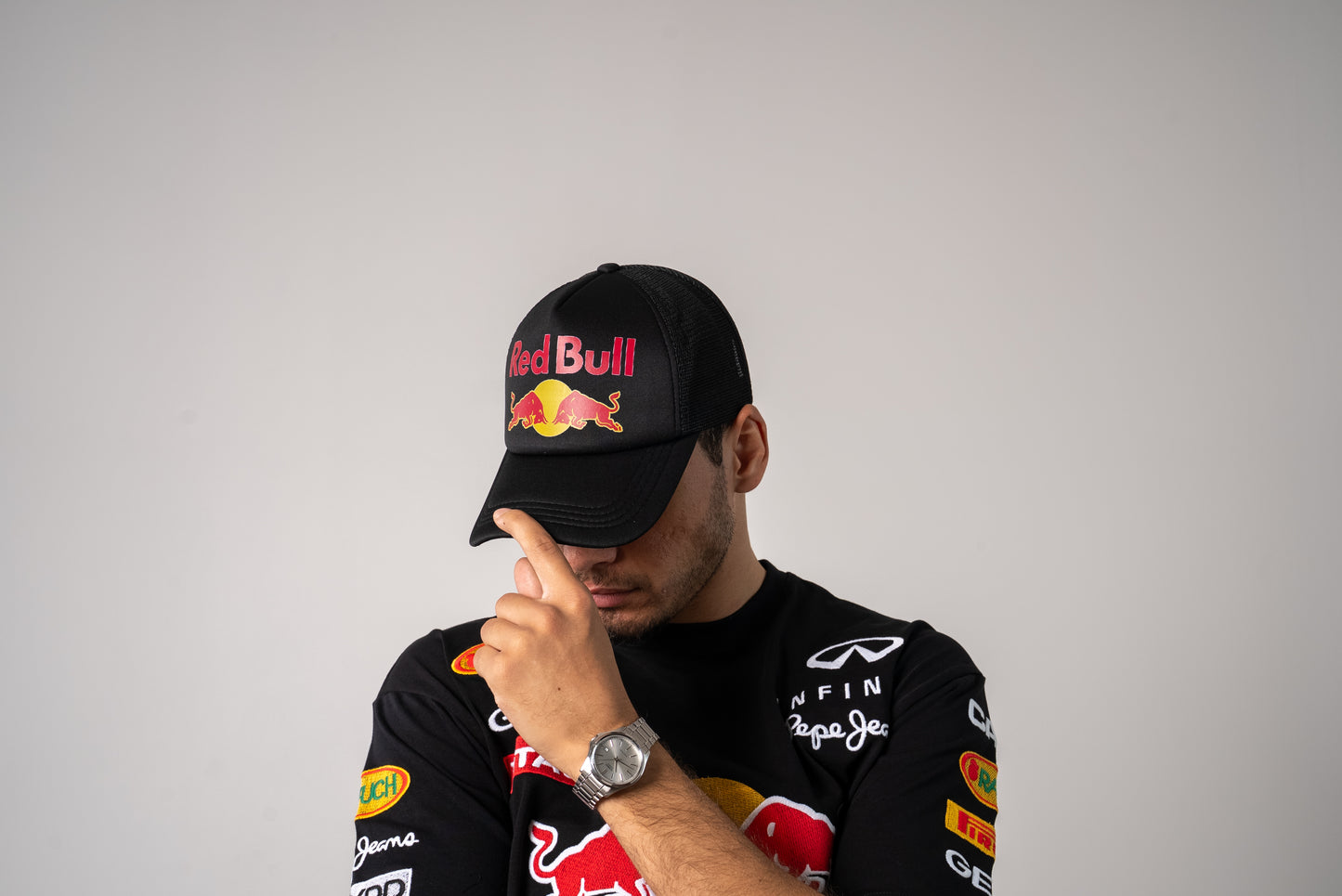 Redbull racing black / white cap