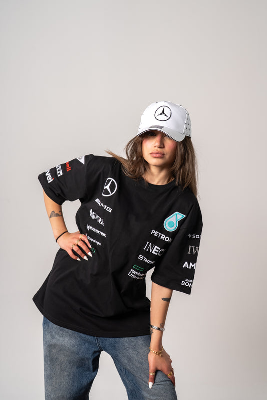 Mercedes white embroidery cap petronas unisex